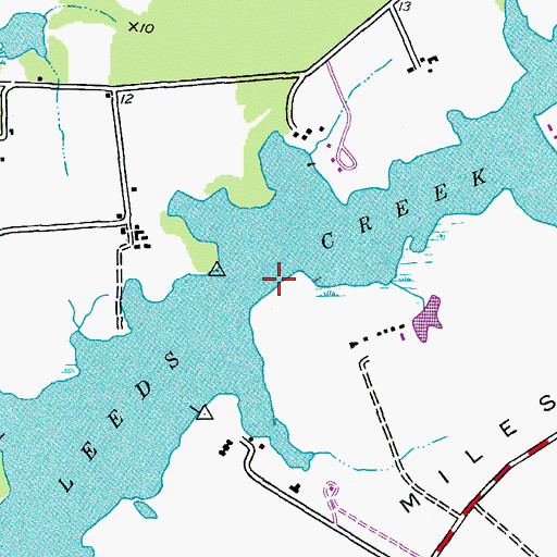 Topographic Map of Leeds Creek, MD