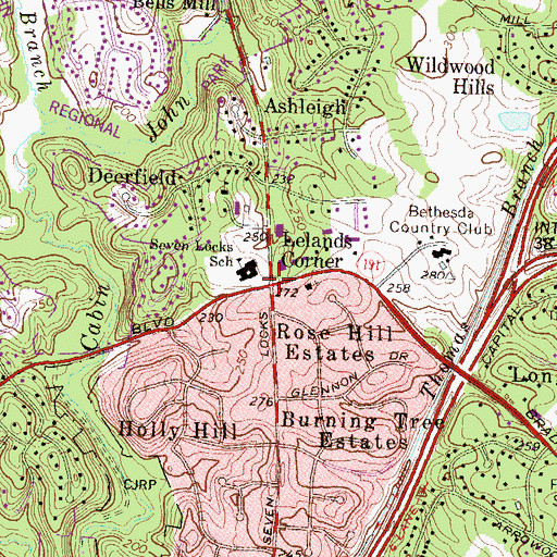 Topographic Map of Lelands Corner, MD