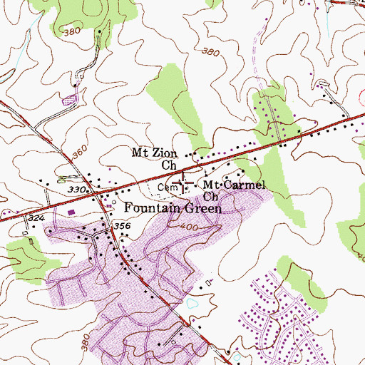 Topographic Map of Mount Zion Church, MD