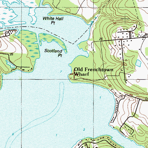 Topographic Map of Old Frenchtown Wharf, MD