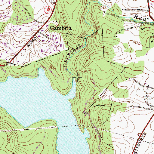 Topographic Map of Overshot Run, MD