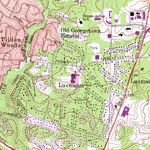 Topographic Map of Parkland Middle School, MD