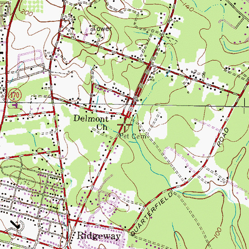 Topographic Map of Pet Cemetery, MD