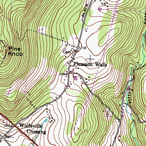 Topographic Map of Pleasant Walk, MD