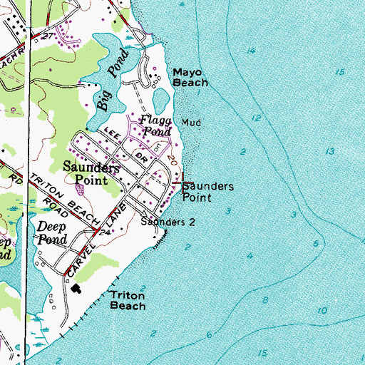 Topographic Map of Saunders Point, MD