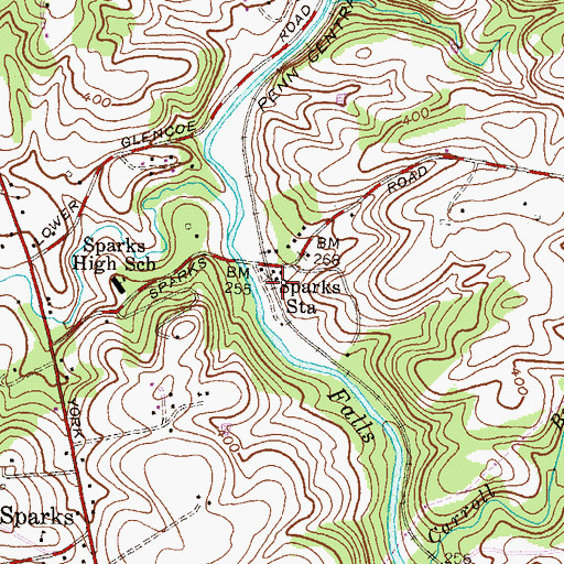 Topographic Map of Sparks Station, MD