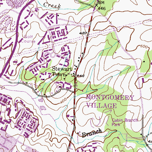 Topographic Map of Stewart Town, MD