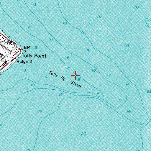 Topographic Map of Tolly Point Shoal, MD