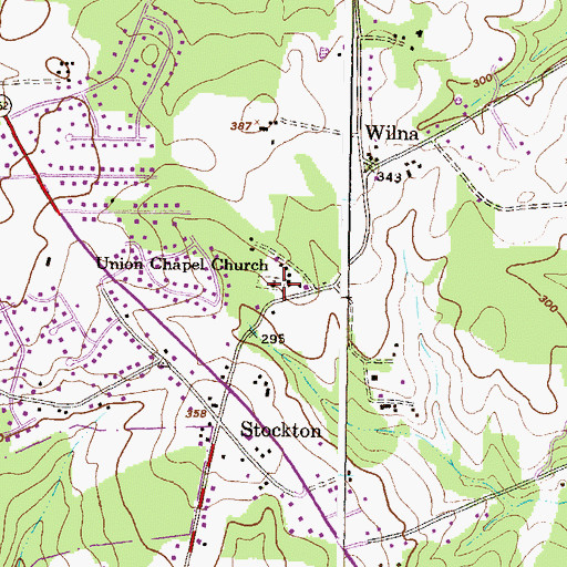 Topographic Map of Union Chapel Church, MD