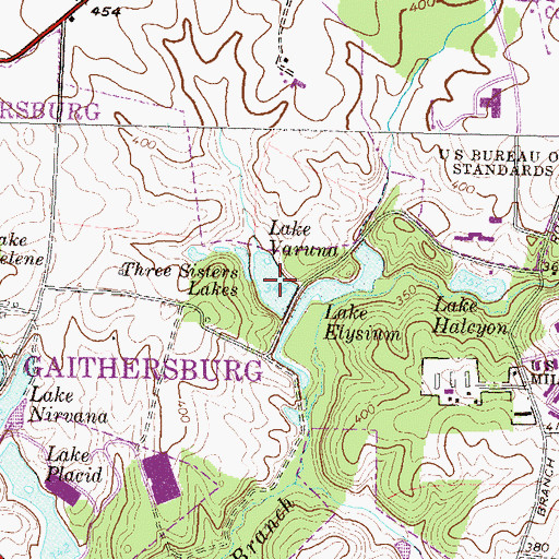Topographic Map of Lake Varnuna, MD