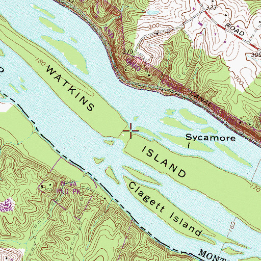 Topographic Map of Watkins Island, MD