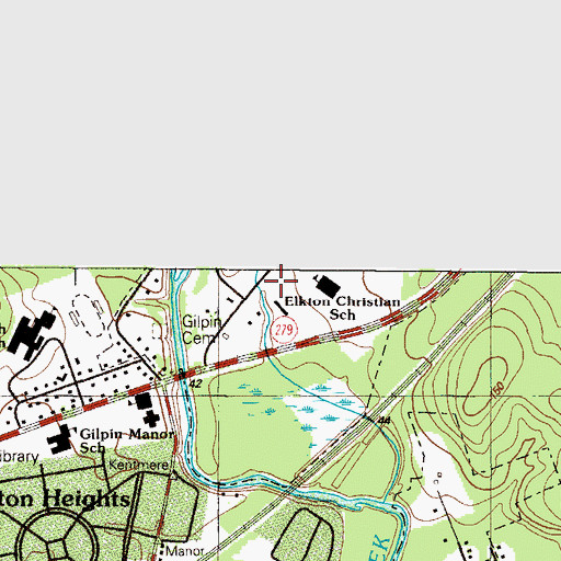 Topographic Map of Baptist Bible Church, MD