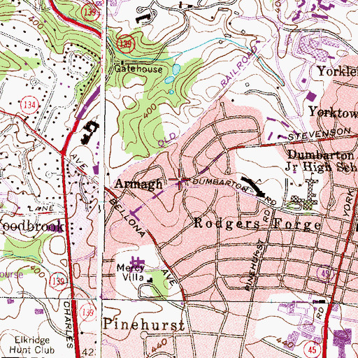 Topographic Map of Armagh, MD