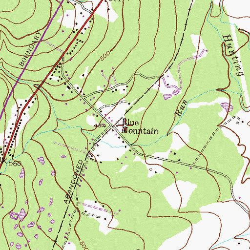 Topographic Map of Blue Mountain, MD