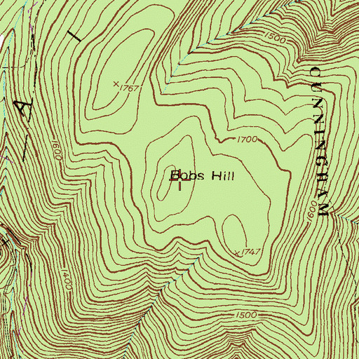 Topographic Map of Bobs Hill, MD