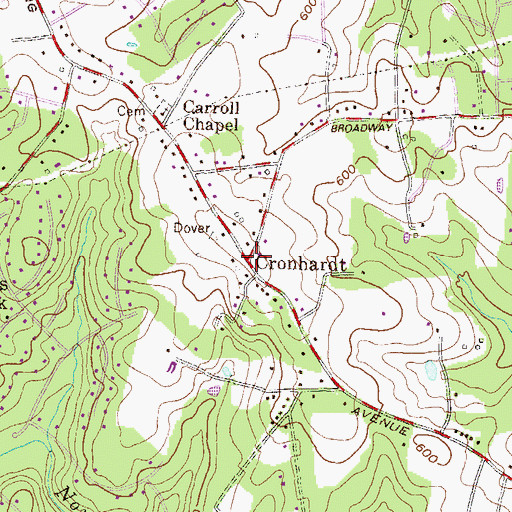 Topographic Map of Cronhardt, MD