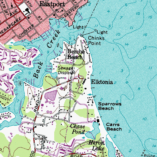 Topographic Map of Elktonia, MD