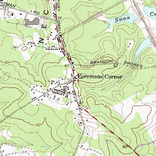 Topographic Map of Foremans Corner, MD