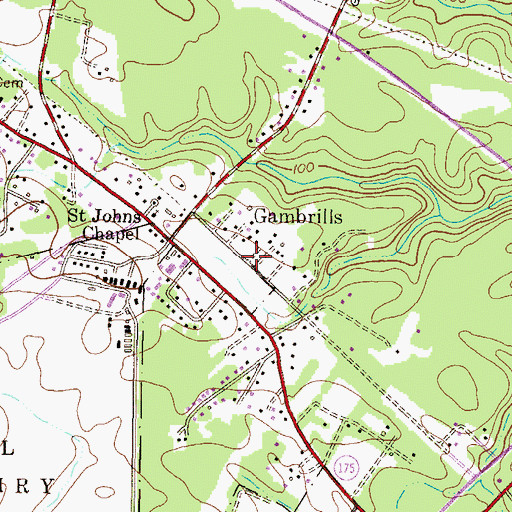 Topographic Map of Gambrills, MD