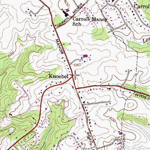 Topographic Map of Knoebel, MD