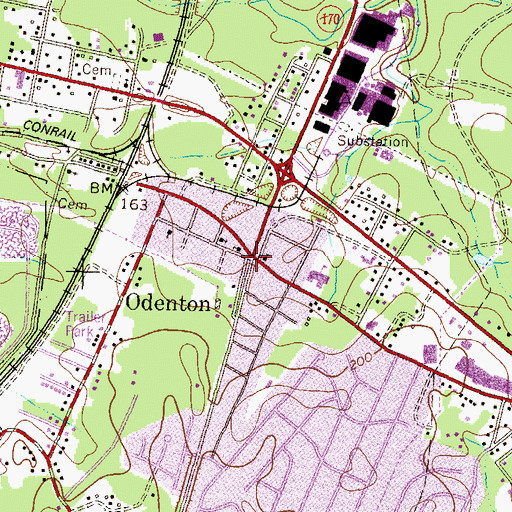 Topographic Map of Odenton, MD