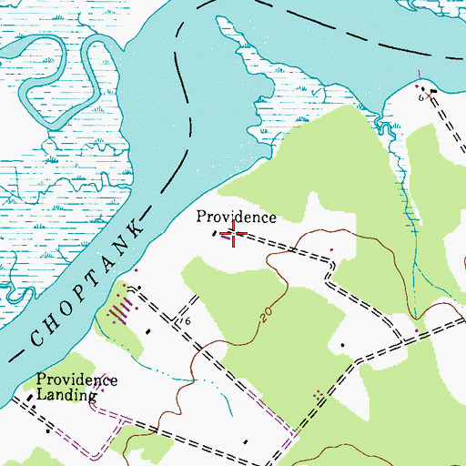 Topographic Map of Providence, MD