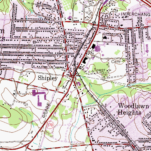 Topographic Map of Shipley, MD