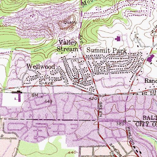 Topographic Map of Valley Stream, MD