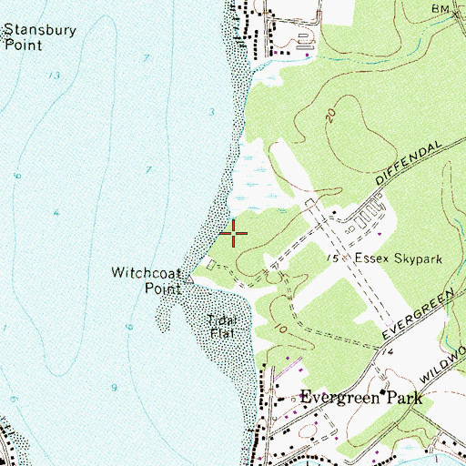 Topographic Map of Airport Beach (historical), MD