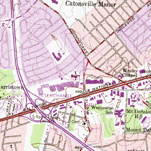 Topographic Map of Emmanuel Evangelical Lutheran Church, MD