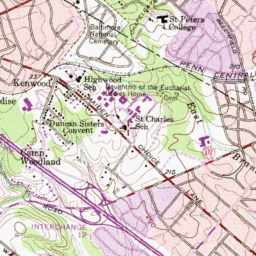 Topographic Map of Lamb of God Elementary School, MD