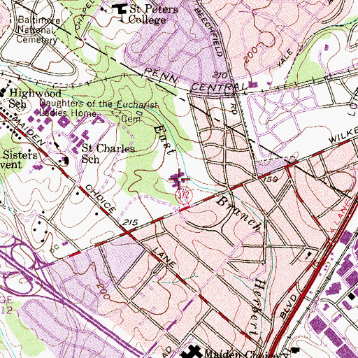 Topographic Map of Our Lady of Victory Roman Catholic Church, MD