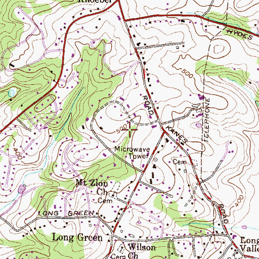 Topographic Map of Dulaney Hills, MD