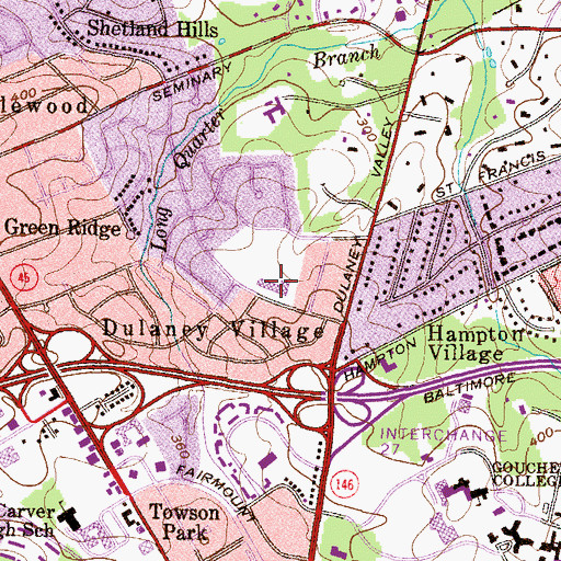 Topographic Map of Hampton Elementary School, MD