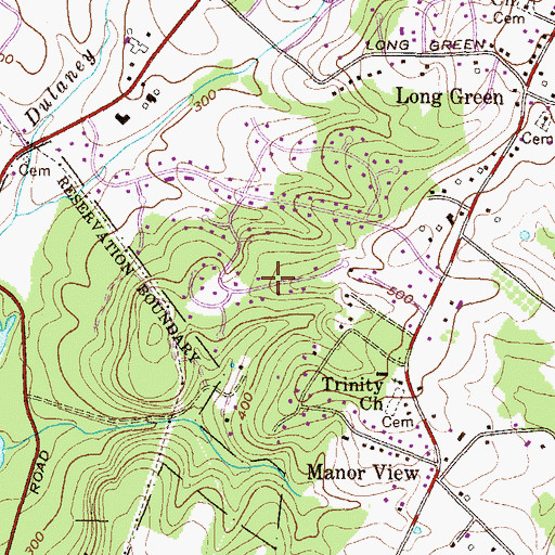 Topographic Map of Manor Hill, MD