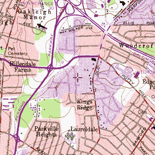 Topographic Map of Perring Village, MD