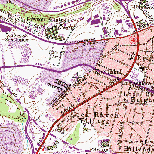 Topographic Map of Pleasant Plains Elementary School, MD
