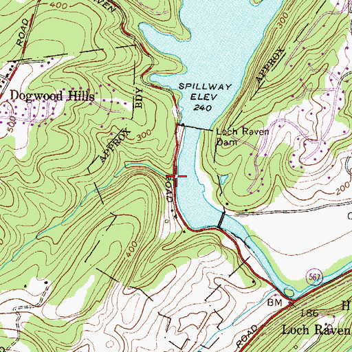 Topographic Map of Towson Run, MD