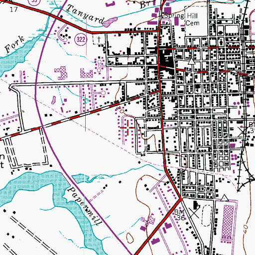 Topographic Map of Brookwood Estates, MD