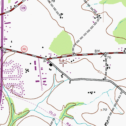 Topographic Map of Dover Acres, MD