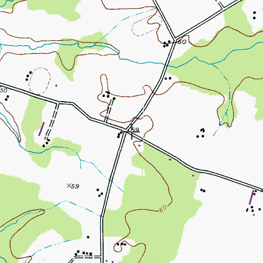 Topographic Map of Lednums Corner, MD