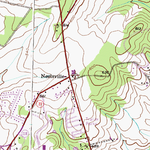 Topographic Map of Neelsville Presbyterian Cemetery, MD