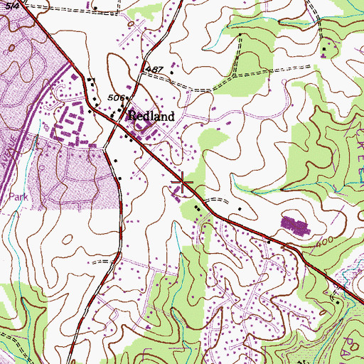 Topographic Map of Redland Baptist Church, MD