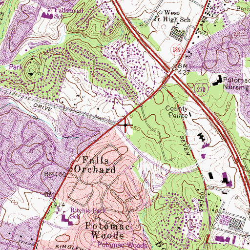 Topographic Map of Lutheran Church of the Cross, MD