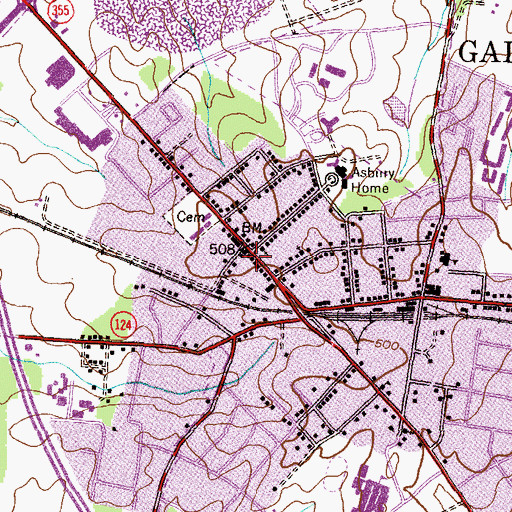 Topographic Map of Gaithersburg, MD