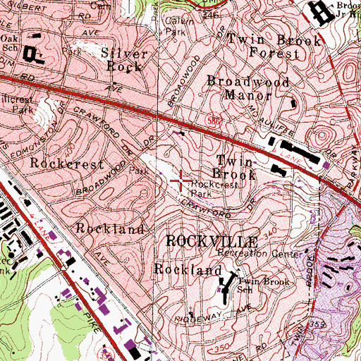 Topographic Map of Rockcrest Park, MD