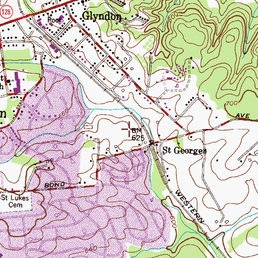 Topographic Map of Glyndon Elementary School, MD