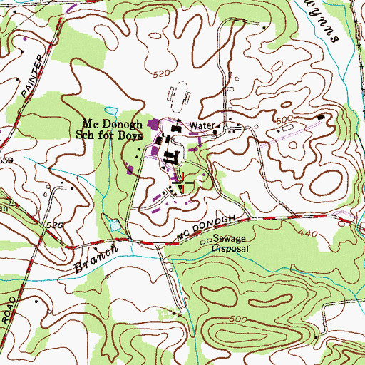 Topographic Map of Taggert Memorial Chapel, MD