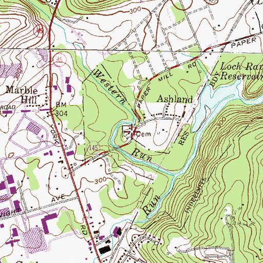 Topographic Map of Ashland Presbyterian Church, MD