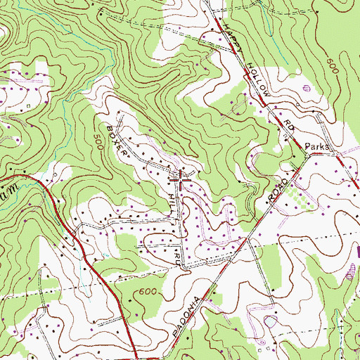 Topographic Map of Boxer Hill Park, MD